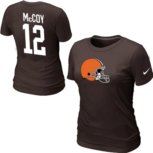 Nike Cleveland Browns #12 Colt McCoy Name & Number Women's NFL T-Shirt - Brown